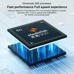 デュアルバックカメラ、側面指紋認証、5000mAhバッテリー、7.09インチ Magic UI 5.0（Android R）Dimensity 900 オクタコア 最大2.4GHz、ネットワーク：5G、NFC、Google Play非対応、X30 Max 5G 8GB+128GB