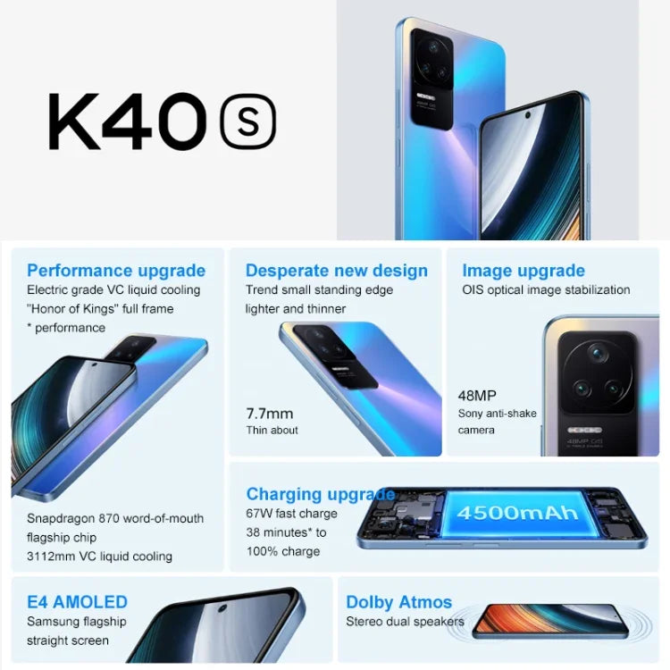 トリプルバックカメラ、4500mAhバッテリー、指紋認証、6.67インチ MIUI 13 Qualcomm Snapdragon 870 オクタコア 最大3.2GHz、ネットワーク：5G、デュアルSIM、NFC、IR、12GB+256GB