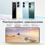トリプル背面カメラ、画面内指紋認証、6.67インチ Magic UI 6.1、Qualcomm Snapdragon 778G Plus オクタコア 最大2.5GHz、ネットワーク：5G、OTG、NFC、Google Play非対応、Honor 70 5G 12GB+512GB
