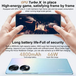トリプル背面カメラ、画面内指紋認証、6.67インチ Magic UI 6.1、Qualcomm Snapdragon 778G Plus オクタコア 最大2.5GHz、ネットワーク：5G、OTG、NFC、Google Play非対応、Honor 70 5G 12GB+512GB