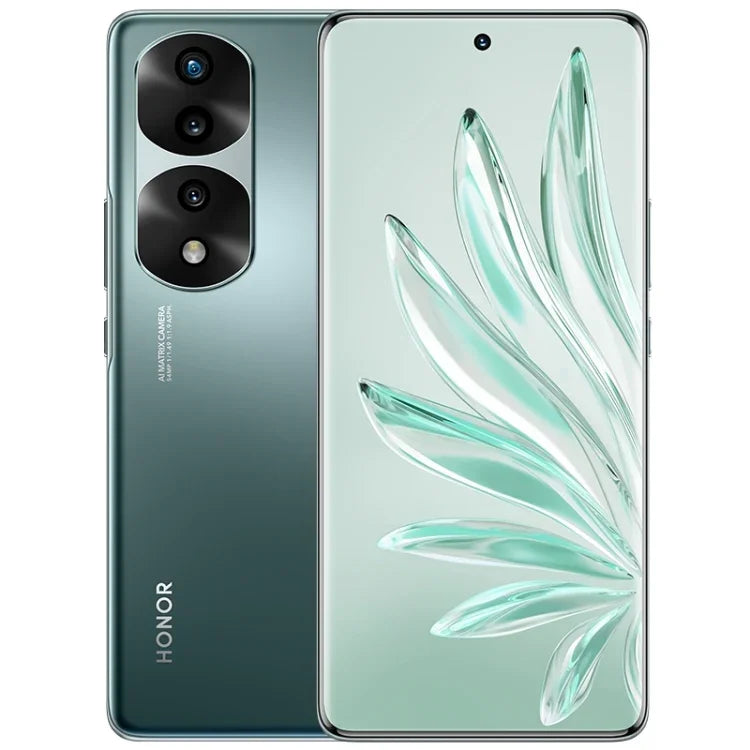 トリプル背面カメラ、画面内指紋認証、6.78インチ Magic UI 6.1、Dimensity 9000 オクタコア 最大3.05GHz、ネットワーク：5G、OTG、NFC、Google Play非対応、Honor 70 Pro+ 5G 8GB+256GB