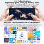 トリプル背面カメラ、画面内指紋認証、6.78インチ Magic UI 6.1、Dimensity 9000 オクタコア 最大3.05GHz、ネットワーク：5G、OTG、NFC、Google Play非対応、Honor 70 Pro+ 5G 8GB+256GB