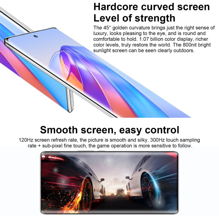 デュアル背面カメラ、画面内指紋認証、5100mAhバッテリー、6.67インチ Magic UI 6.1 / Android 12、Snapdragon 695 オクタコア 最大2.2GHz、ネットワーク：5G、OTG、Google Play非対応、8GB+128GB