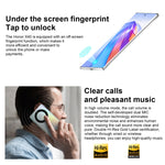 デュアル背面カメラ、画面内指紋認証、5100mAhバッテリー、6.67インチ Magic UI 6.1 / Android 12、Snapdragon 695 オクタコア 最大2.2GHz、ネットワーク：5G、OTG、Google Play非対応、8GB+128GB