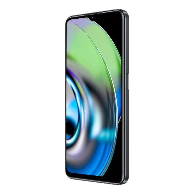 デュアル背面カメラ、側面指紋認証、5000mAhバッテリー、6.58インチ Realme UI 3.0 / Android 12、MediaTek Dimensity 810 オクタコア 最大2.4GHz、ネットワーク：5G、Google Play対応、12GB+256GB