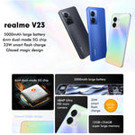 デュアル背面カメラ、側面指紋認証、5000mAhバッテリー、6.58インチ Realme UI 3.0 / Android 12、MediaTek Dimensity 810 オクタコア 最大2.4GHz、ネットワーク：5G、Google Play対応、12GB+256GB