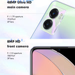 デュアル背面カメラ、側面指紋認証、5000mAhバッテリー、6.58インチ Realme UI 3.0 / Android 12、MediaTek Dimensity 810 オクタコア 最大2.4GHz、ネットワーク：5G、Google Play対応、12GB+256GB