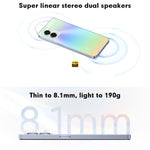 デュアル背面カメラ、側面指紋認証、5000mAhバッテリー、6.58インチ Realme UI 3.0 / Android 12、MediaTek Dimensity 810 オクタコア 最大2.4GHz、ネットワーク：5G、Google Play対応、12GB+256GB