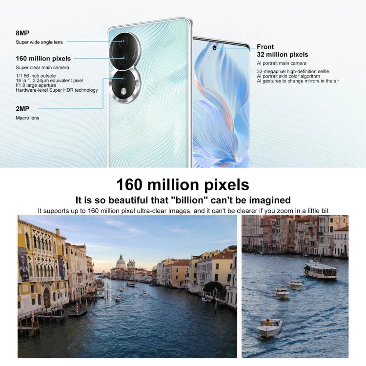 トリプル背面カメラ、画面内指紋認証、6.67インチ Magic UI 7.0 Qualcomm Snapdragon 782G オクタコア 最大2.7GHz、ネットワーク：5G、OTG、NFC、Google Play非対応、Honor 80 5G、8GB+256GB
