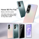 トリプル背面カメラ、画面内指紋認証、6.67インチ Magic UI 7.0 Qualcomm Snapdragon 8+ Gen1 オクタコア 最大3.0GHz、ネットワーク：5G、OTG、NFC、Google Play非対応、Honor 80 Pro Flat 5G、12GB+256GB