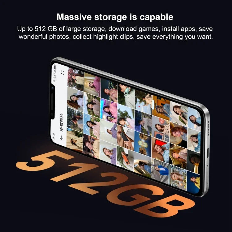 デュアル背面カメラ、側面指紋認証、7000mAhバッテリー、6.95インチ HarmonyOS 3.0 Qualcomm Snapdragon 680 オクタコア 2.4GHz、ネットワーク：4G、OTG、NFC、Google Play非対応、512GB ブラック、512GB オレンジ