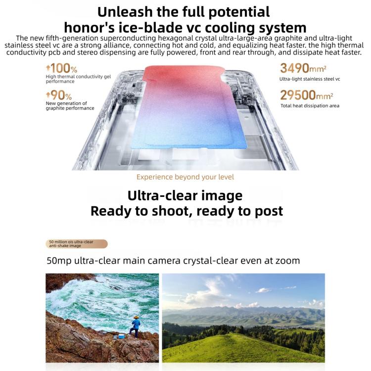 Honor X70 アップデート版、8GB+256GB、画面指紋認証、6.79インチ MagicOS 10.0 / Android 16 Snapdragon 6 Gen 4 オクタコア、ネットワーク：5G、OTG、NFC、Google Play対応、8GB+256GB