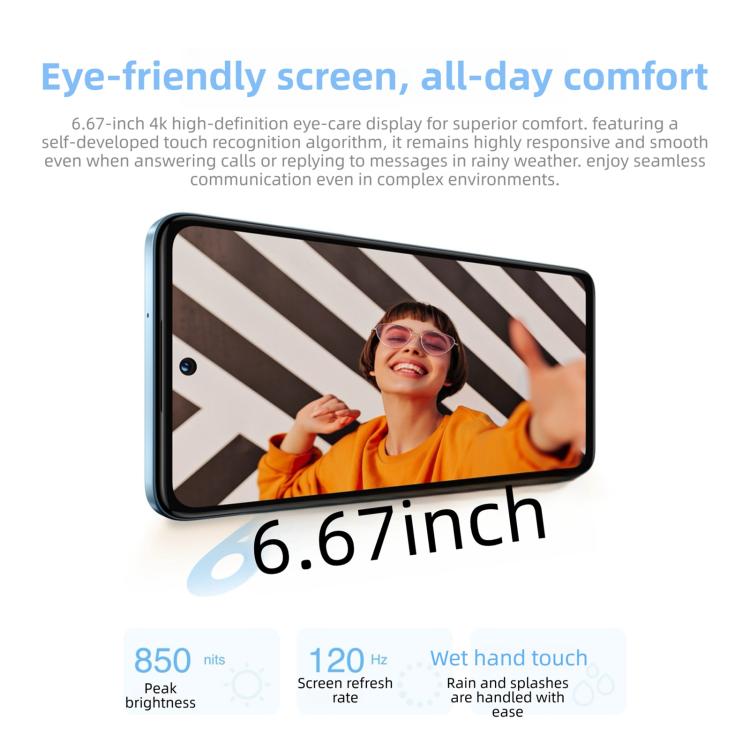 HUAWEI Enjoy 90、8GB+128GB、側面指紋認証、6.67インチ HarmonyOS 6.0 Kirin 8000A、OTG、Google Play非対応、8GB+128GB