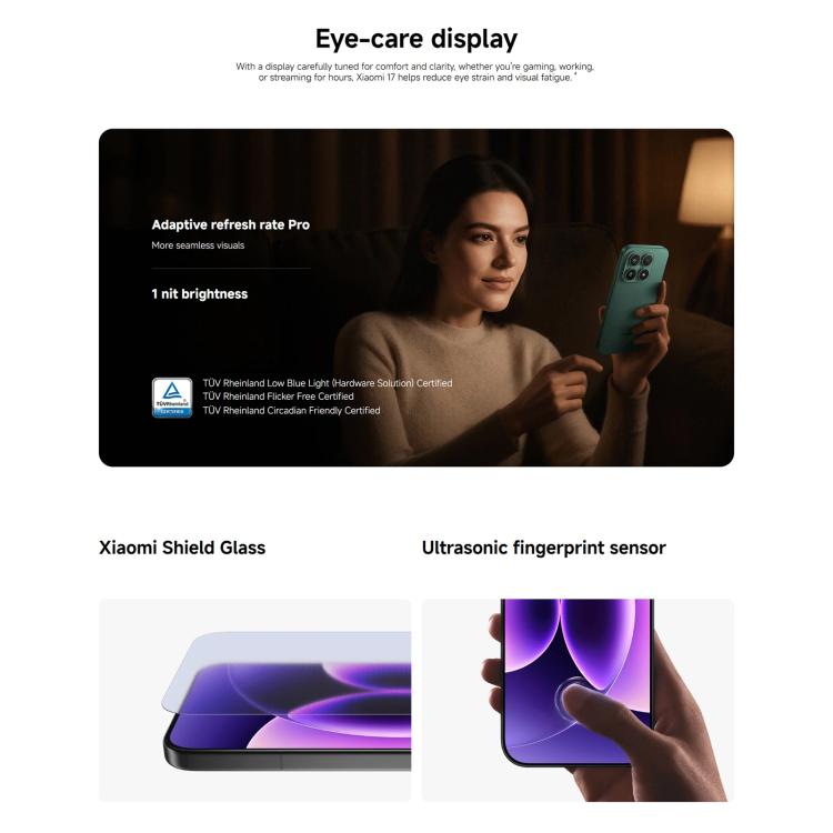 Xiaomi 17 Global、12GB+256GB、超音波指紋認証、6.3インチ Xiaomi HyperOS 3 Snapdragon 8 Elite Gen 5 オクタコア、NFC、ネットワーク：5G、12GB+256GB
