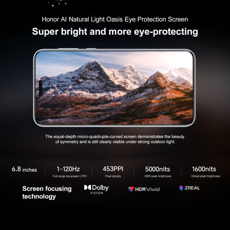 Honor Magic7 Pro、16GB+512GB、画面指紋認証、6.8インチ MagicOS 9.0 / Android 15 Snapdragon 8 Elite 3nm オクタコア、ネットワーク：5G、NFC、OTG、Google Play非対応、16GB+512GB
