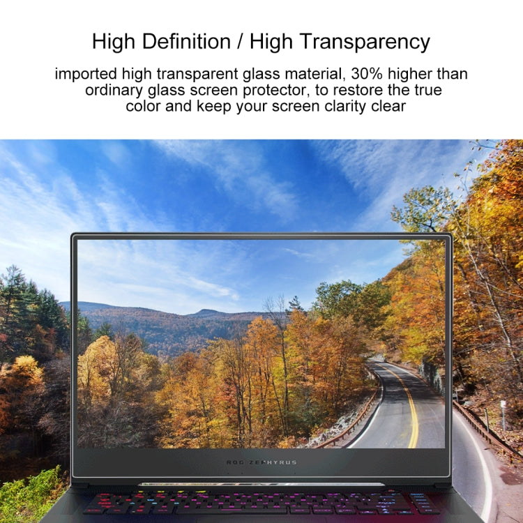 ノートパソコン画面 HD 強化ガラス保護フィルム ASUS ROG Zephyrus M GU502 15.6インチ用, ASUS ROG Zephyrus M 15.6インチ用