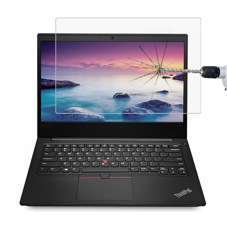 0.4mm 9H 表面硬度 フルスクリーン 強化ガラスフィルム Lenovo ThinkPad E485 14インチ用, Lenovo E485