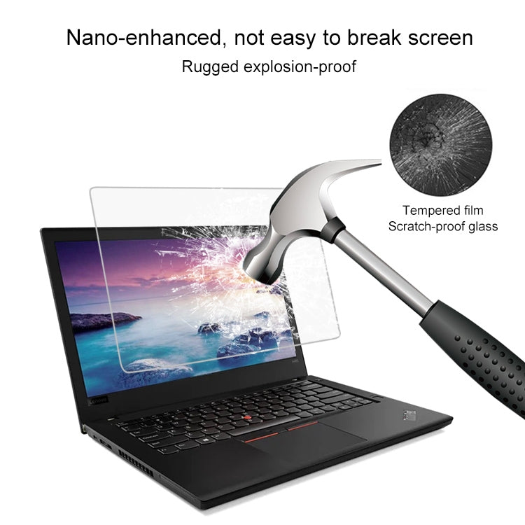 0.4mm 9H 表面硬度 フルスクリーン 強化ガラスフィルム Lenovo ThinkPad E485 14インチ用, Lenovo E485