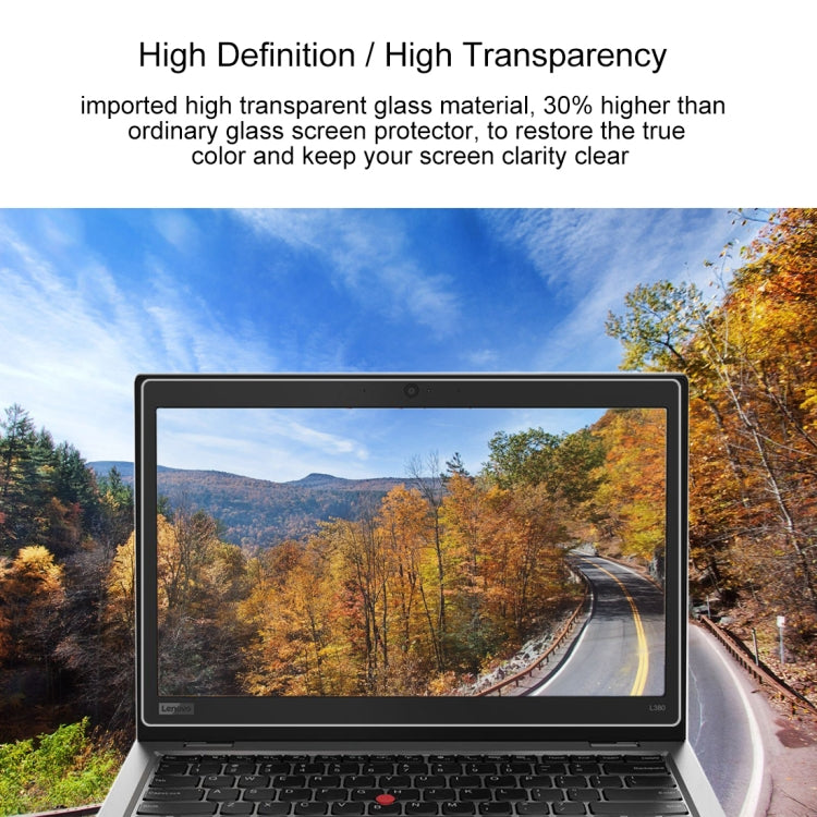 0.4mm 9H表面硬度 フルスクリーン強化ガラスフィルム Lenovo ThinkPad L380 13.3インチ用、Lenovo L380