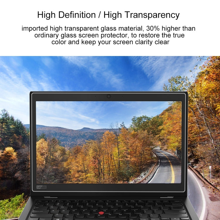 0.4mm 9H 表面硬度 フルスクリーン 強化ガラスフィルム Lenovo ThinkPad L380 Yoga 13.3インチ用, L380 Yoga