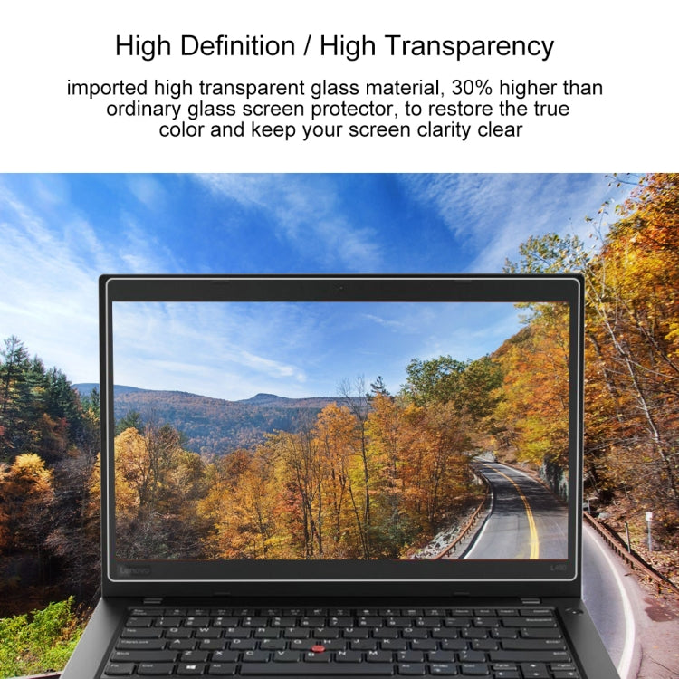 0.4mm 9H 表面硬度 フルスクリーン 強化ガラスフィルム Lenovo ThinkPad L480 14インチ用, Lenovo L480
