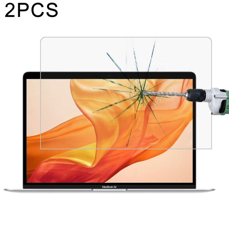 2枚セット 0.26mm 9H表面硬度 耐爆強化ガラスフィルム MacBook Air 13.3 (2018)用