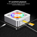 A9 ポータブル Bluetoothステレオスピーカー 内蔵マイク＆ライト付き ハンズフリー通話対応 TFカード＆AUX入力対応 Bluetooth距離：10m ライト付き（ゴールド）、ライト付き（ブラック）、ライト付き（ローズゴールド）