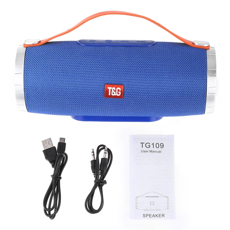 T&G TG109 ポータブルワイヤレスBluetooth V4.2ステレオスピーカー ハンドル付き、内蔵マイク、ハンズフリー通話＆TFカード＆AUX IN＆FM対応、TG109