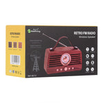 NewRixing NR-4013 レトロ満州アッシュテクスチャー手持ちワイヤレスFMスピーカー 通話機能付き、TFカード＆Uディスク対応