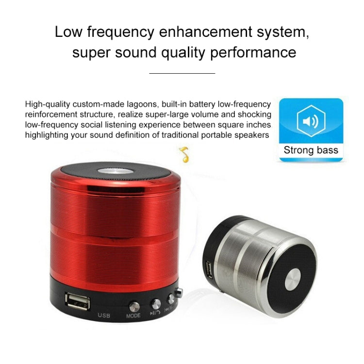 WS-887 Bluetoothスピーカー ストラップ付き、ハンズフリー通話＆FM＆Uディスク＆TFカード＆AUX対応