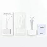 NK-107 Pro 3-in-1 USB-C / Type-C + 8ピンオス から USB + RJ45 + 8ピン充電メス インターフェースアダプター NK-107 Pro