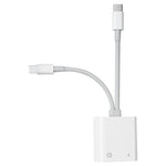 NK-1035 Pro 2-in-1 USB-C / Type-C + 8ピンオス から RJ45 + 8ピン充電メス インターフェースアダプター NK-1035 Pro