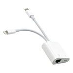 NK-1035 Pro 2-in-1 USB-C / Type-C + 8ピンオス から RJ45 + 8ピン充電メス インターフェースアダプター NK-1035 Pro