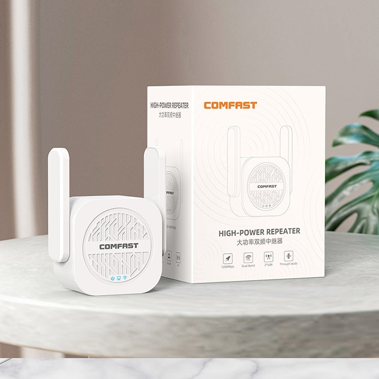 COMFAST CF-WR765AC 1200Mbps デュアルバンド ワイヤレスリピーター アンプ 外部アンテナ付き、CF-WR765AC