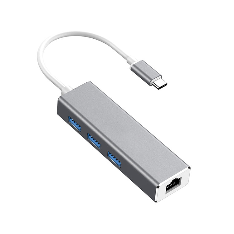 USB-C / Type-CからギガビットイーサネットRJ45＆3ポートUSB 3.0アダプターコンバーターハブ、コンピュータ外付けタブレット電話対応、ギガビットイーサネット