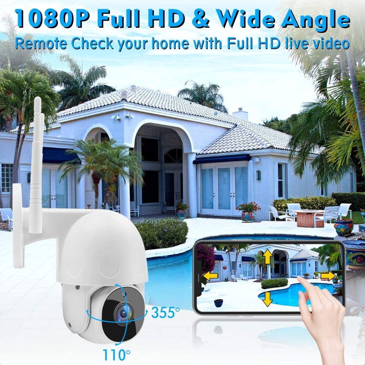 Tuya QX45 1080P フルHD IP65防水 2.4GワイヤレスIPカメラ モーション検知・双方向音声・ナイトビジョン・TFカード対応 AUプラグ モーション検知対応