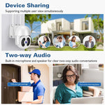 Tuya QX56 300万画素 IP66防水 2.4GワイヤレスIPカメラ Amazon Alexa & Google Home対応 モーション検知・双方向音声・フルカラーナイトビジョン・TFカード対応 EUプラグ Amazon Alexa & Google Home対応