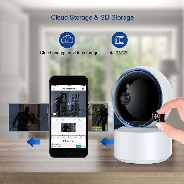YT50-2 3.0MP 360度回転 IPカメラ WiFi スマートセキュリティカメラ、TFカード対応 / 双方向音声 / 動体検知 / ナイトビジョン, YT50-2