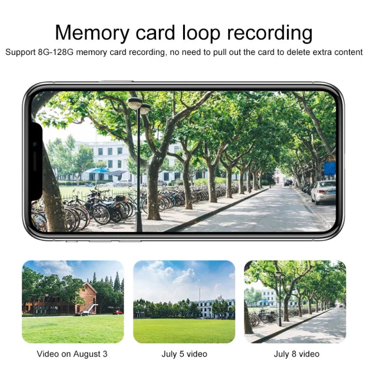 Q8 1080P HD ワイヤレスIPカメラ、動体検知＆赤外線ナイトビジョン＆TFカード対応、AUプラグ、Q8