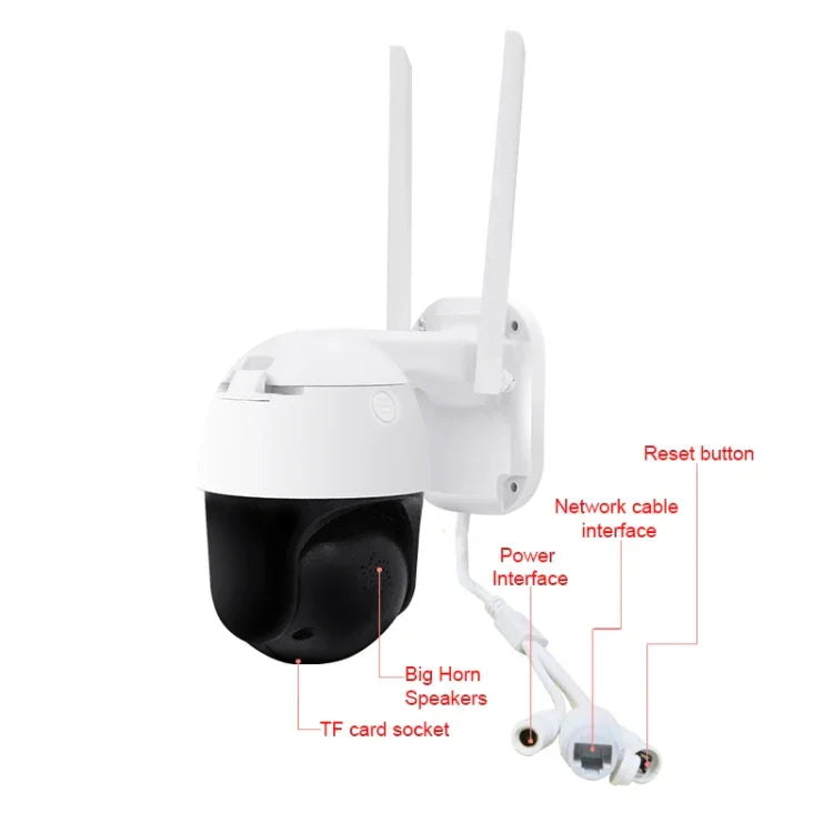 QX36 1080P 3.0MP 3.6mmレンズ IP65防水 PTZ 360度回転 WiFiカメラ、昼夜フルカラー＆双方向音声通話＆動体人物検知＆映像再生＆128GB TFカード対応、AUプラグ、QX36