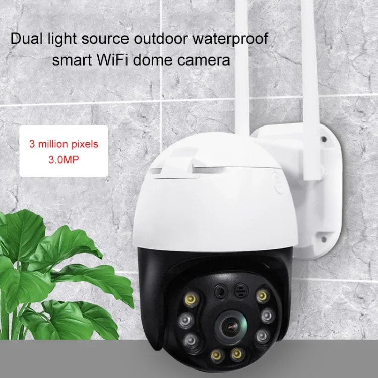 QX36 1080P 3.0MP 3.6mmレンズ IP65防水 PTZ 360度回転 WiFiカメラ、昼夜フルカラー＆双方向音声通話＆動体人物検知＆映像再生＆128GB TFカード対応、AUプラグ、QX36