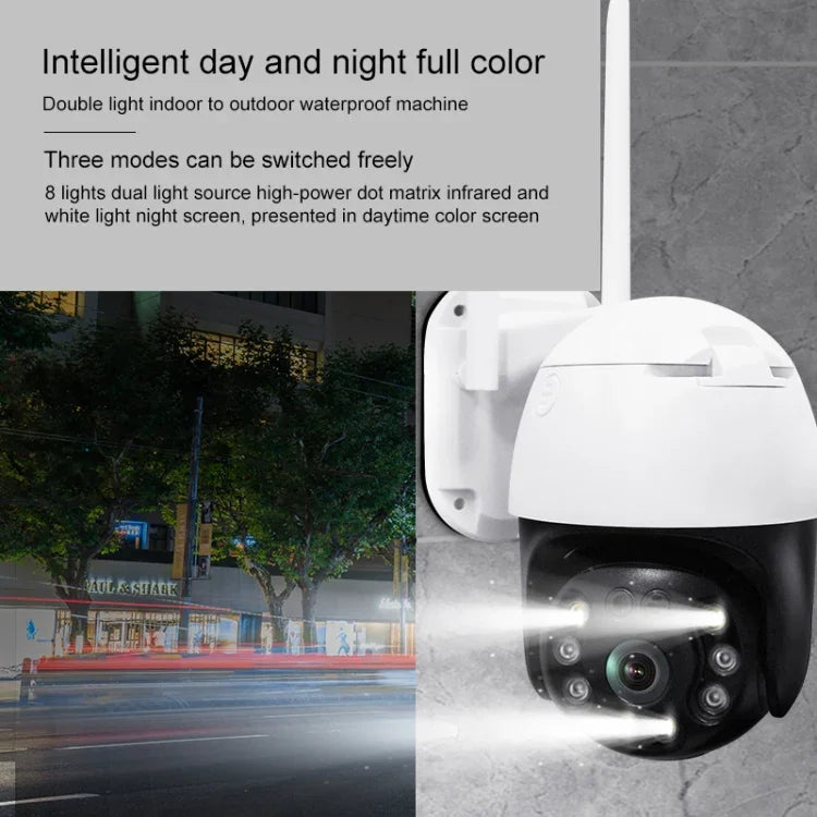 QX36 1080P 3.0MP 3.6mmレンズ IP65防水 PTZ 360度回転 WiFiカメラ、昼夜フルカラー＆双方向音声通話＆動体人物検知＆映像再生＆128GB TFカード対応、AUプラグ、QX36