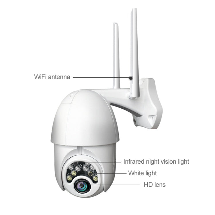 Q10 屋外用携帯電話遠隔回転ワイヤレスWiFi 10灯IRナイトビジョンHDカメラ、動体検知ビデオ / アラーム＆録画対応、UKプラグ、Q10 IRナイトビジョン
