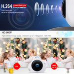 ESCAM Q8 960P 360度 魚眼レンズ 1.3MP WiFi IPカメラ、動体検知／ナイトビジョン対応、赤外線距離：5-10m、AUプラグ、Q8 USプラグ、Q8 AUプラグ、Q8 EUプラグ、Q8 UKプラグ