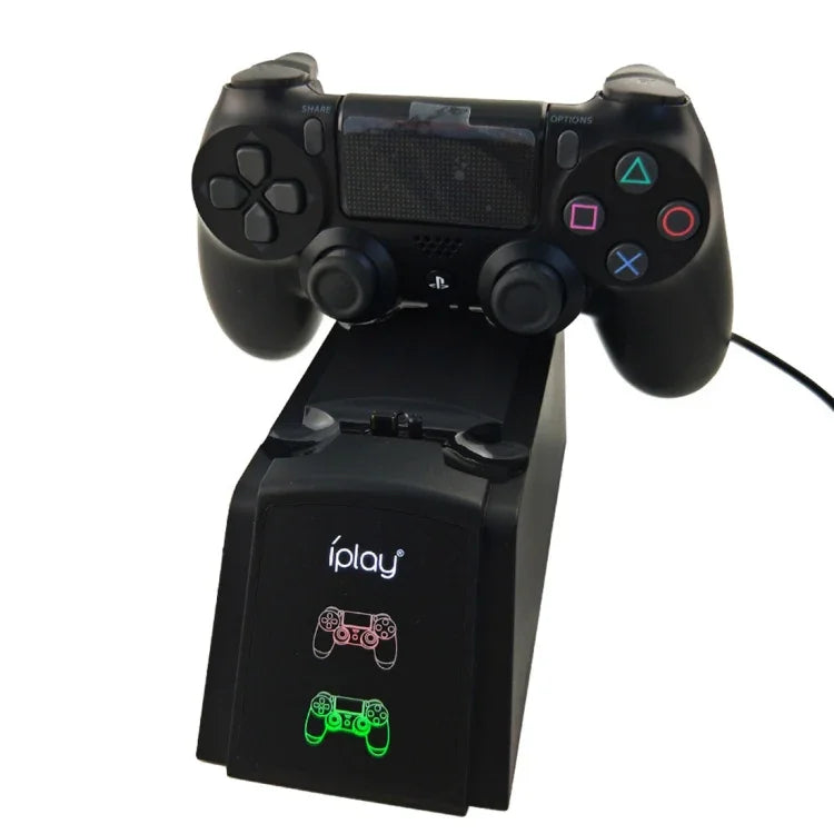 iplay デュアルポート充電ドックステーションスタンド / コントローラー充電スタンド Sony Playstation 4 PS4 & Slim PS4 Pro用 LEDディスプレイインジケーター付き, HBP-119