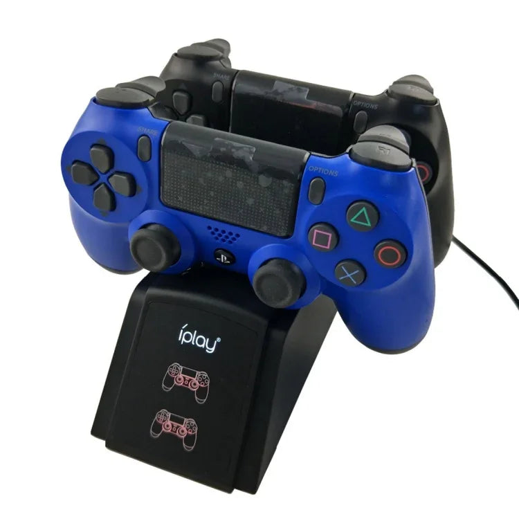 iplay デュアルポート充電ドックステーションスタンド / コントローラー充電スタンド Sony Playstation 4 PS4 & Slim PS4 Pro用 LEDディスプレイインジケーター付き, HBP-119