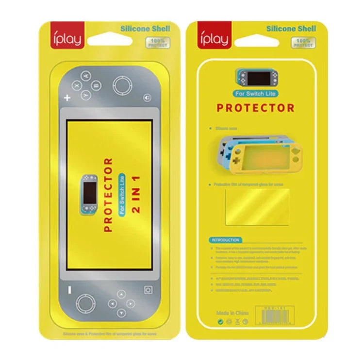 IPLAY ゲームホストシリコン全面保護ケース（スクリーンプロテクター付き）Switch Lite 用