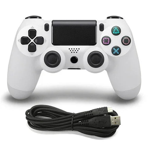 Sony PS4用有線ゲームコントローラー、ブルー、ホワイト、ブラック