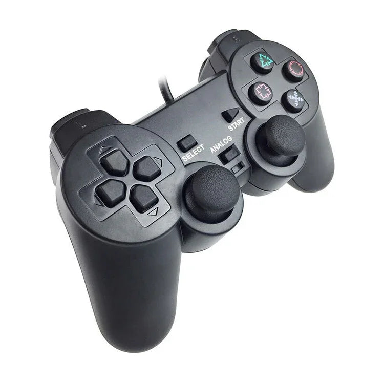 ダブル振動ジョイパッド 有線ゲームコントローラーハンドル PS2用