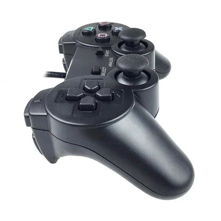 ダブル振動ジョイパッド 有線ゲームコントローラーハンドル PS2用